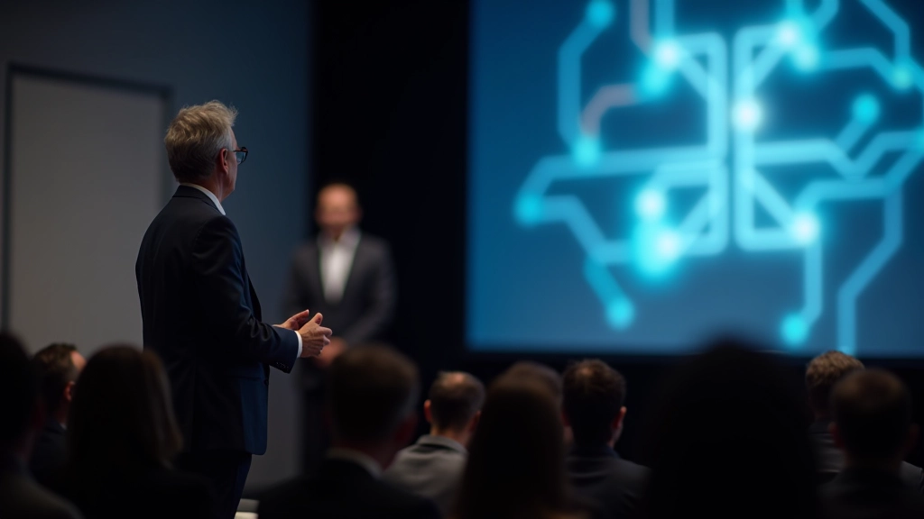 Uluslararası konferansta Türk akademisyenlerin yapay zeka etiği hakkında sunum yaptığı sahne, dinleyiciler ve soru-cevap oturumu