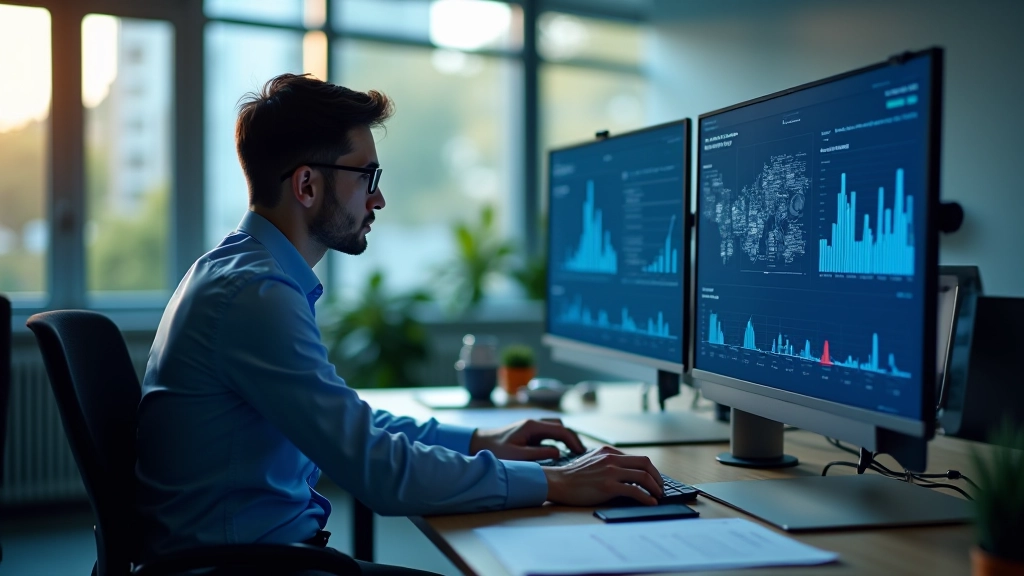 Veri analizi ve karmaşık algoritmalar gösteren bilgisayar ekranı, teknik yapısı